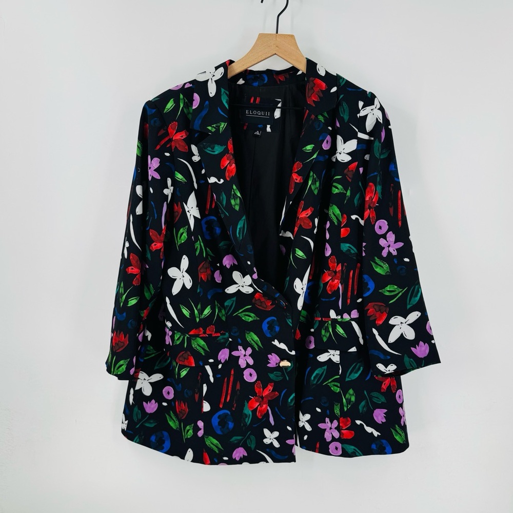Eloquii Multicolor Floral Blazer